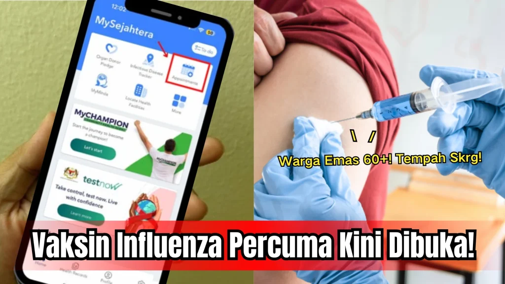 Vaksin Influenza Percuma Kini Dibuka! Warga Emas 60 Tahun Ke Atas, Segera Tempah!